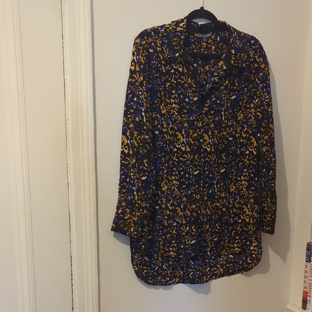 Stylish Hi-Low Silk Multi Colors Women's Top Size S